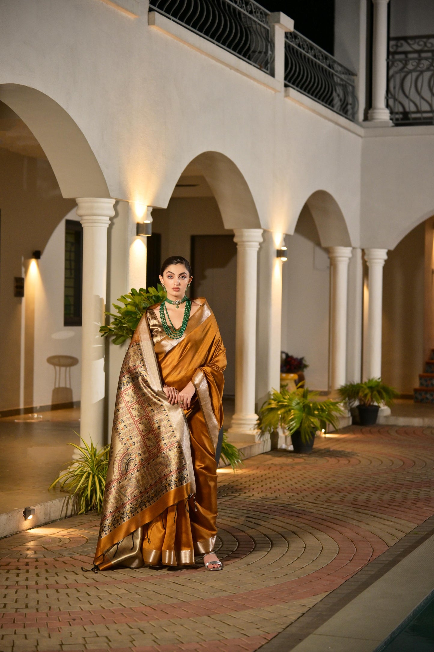 Soft Raw Silk Madhubani Printed Pallu - YELLOW