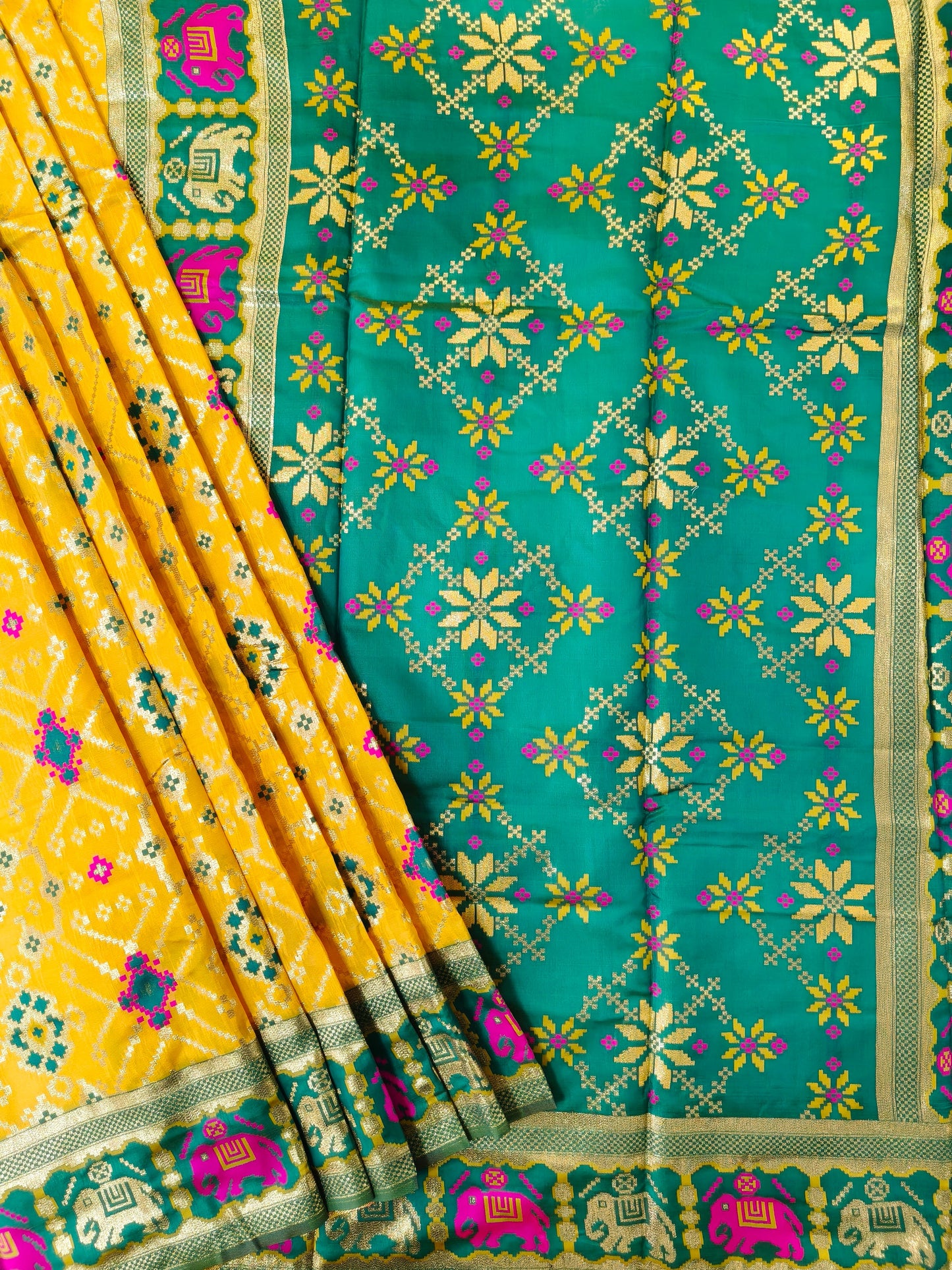 SOFT BANARASI PATOLA SAREE -  YELLOW