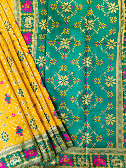 SOFT BANARASI PATOLA SAREE -  YELLOW