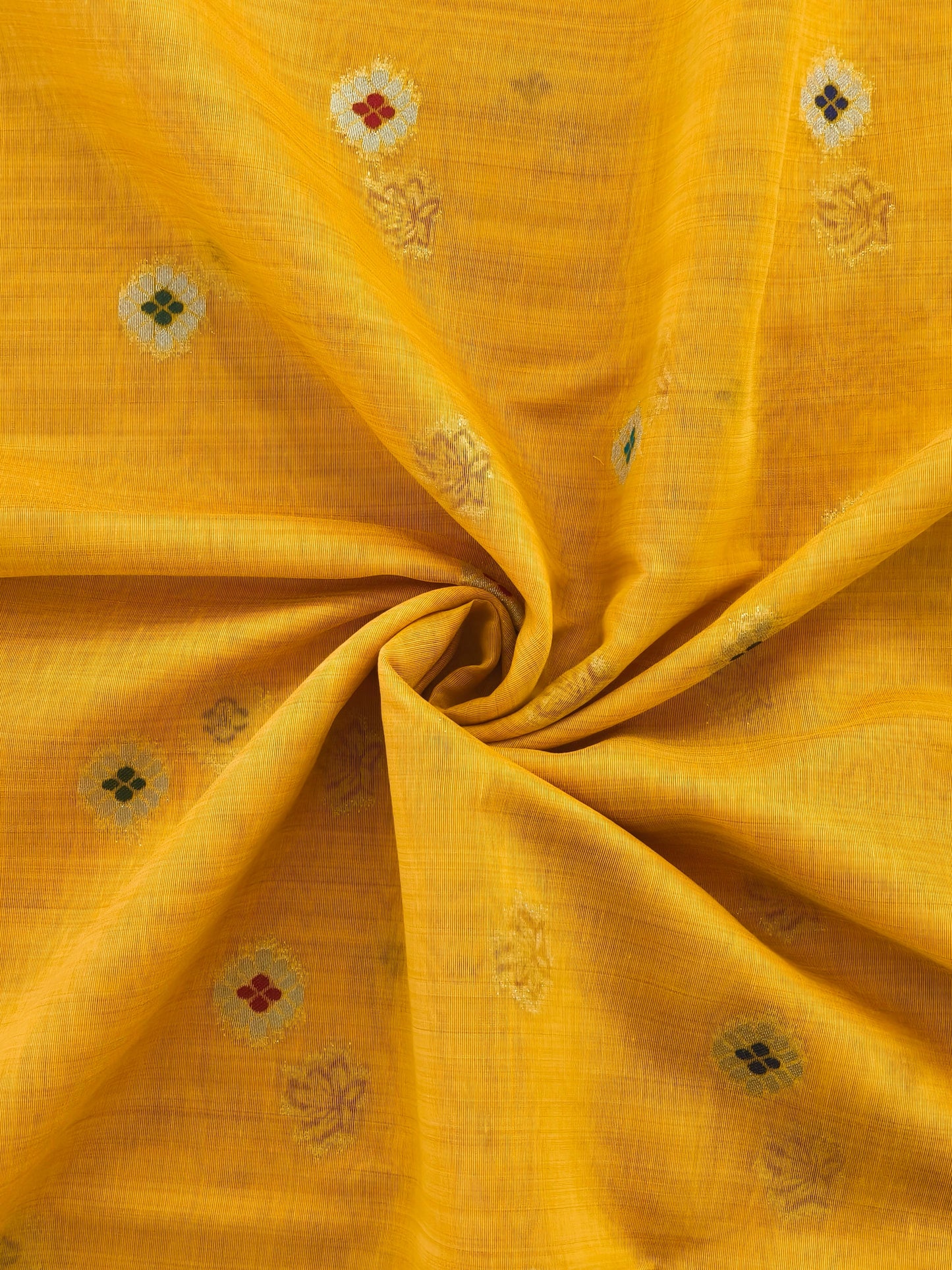 Soft Muga Cotton Maheswari Pattern Saree - Yellow