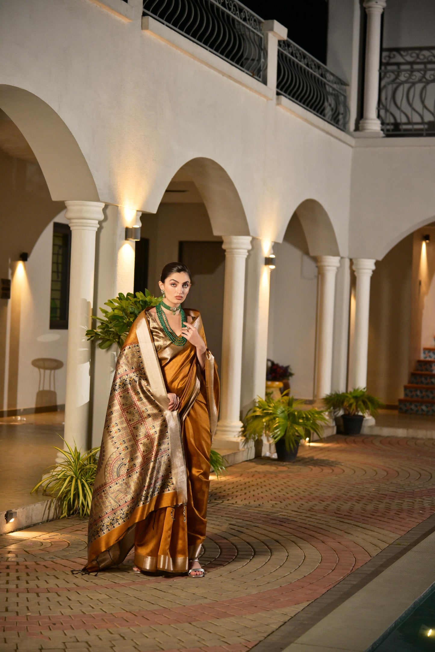 Soft Raw Silk Madhubani Printed Pallu - YELLOW