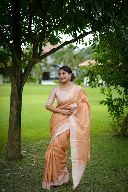 Aarita Authentic Ikkat Handloom Saree- YELLOW