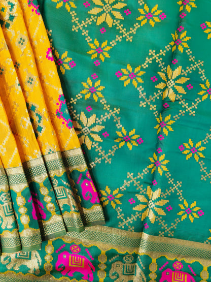 SOFT BANARASI PATOLA SAREE -  YELLOW