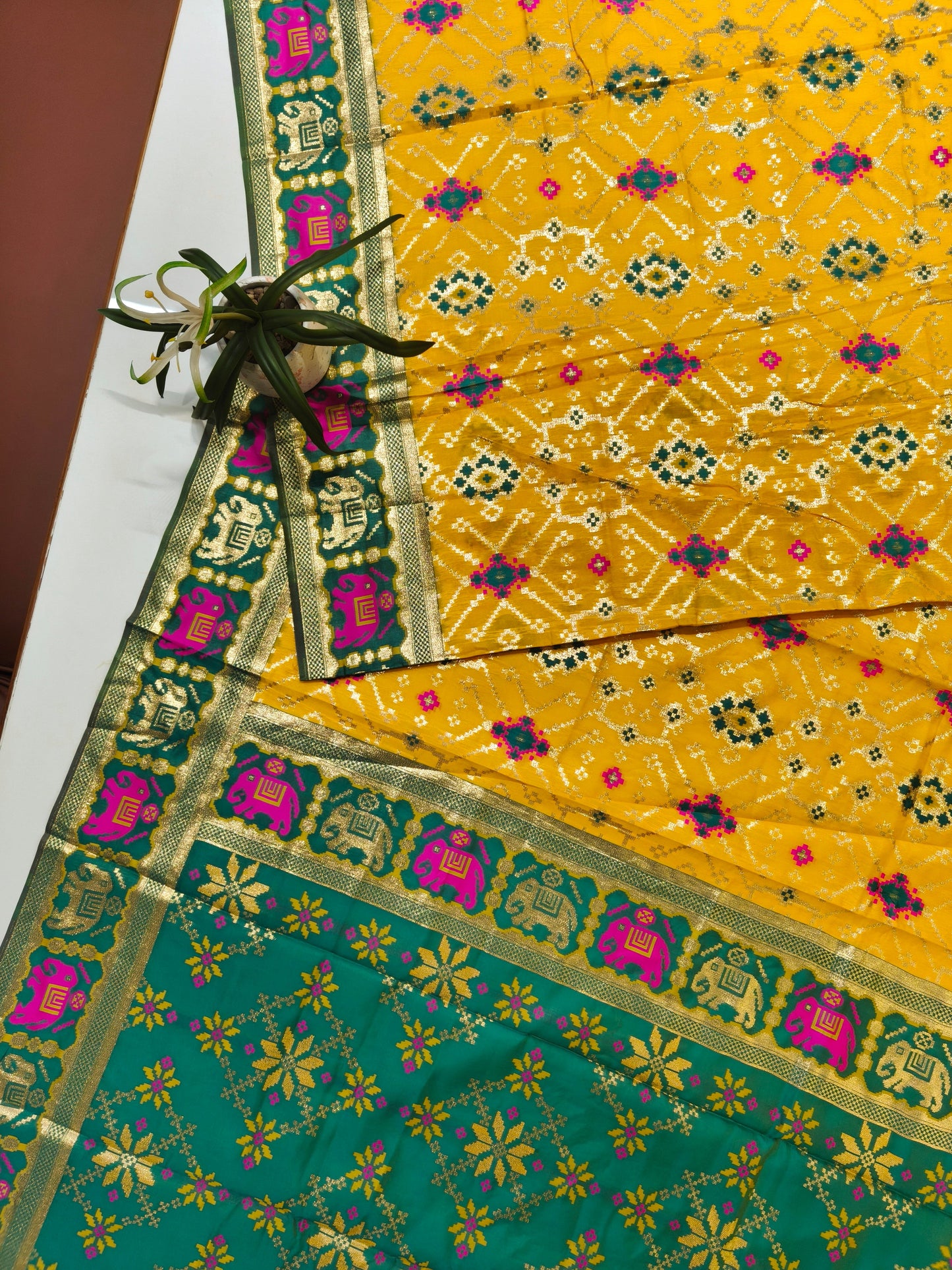 SOFT BANARASI PATOLA SAREE -  YELLOW