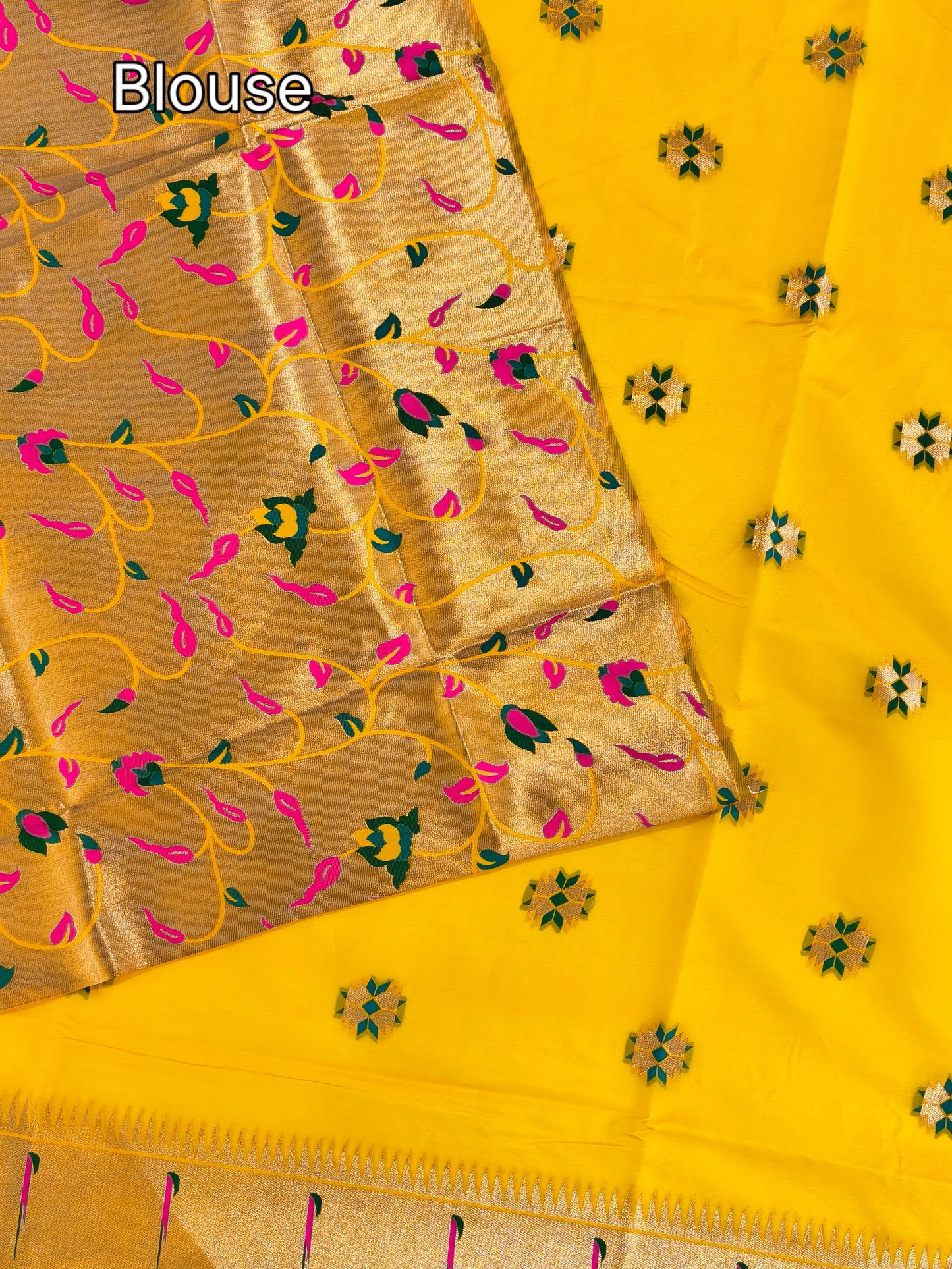Banarasi Paithani With Bird & Floral Pallu - YELLOW