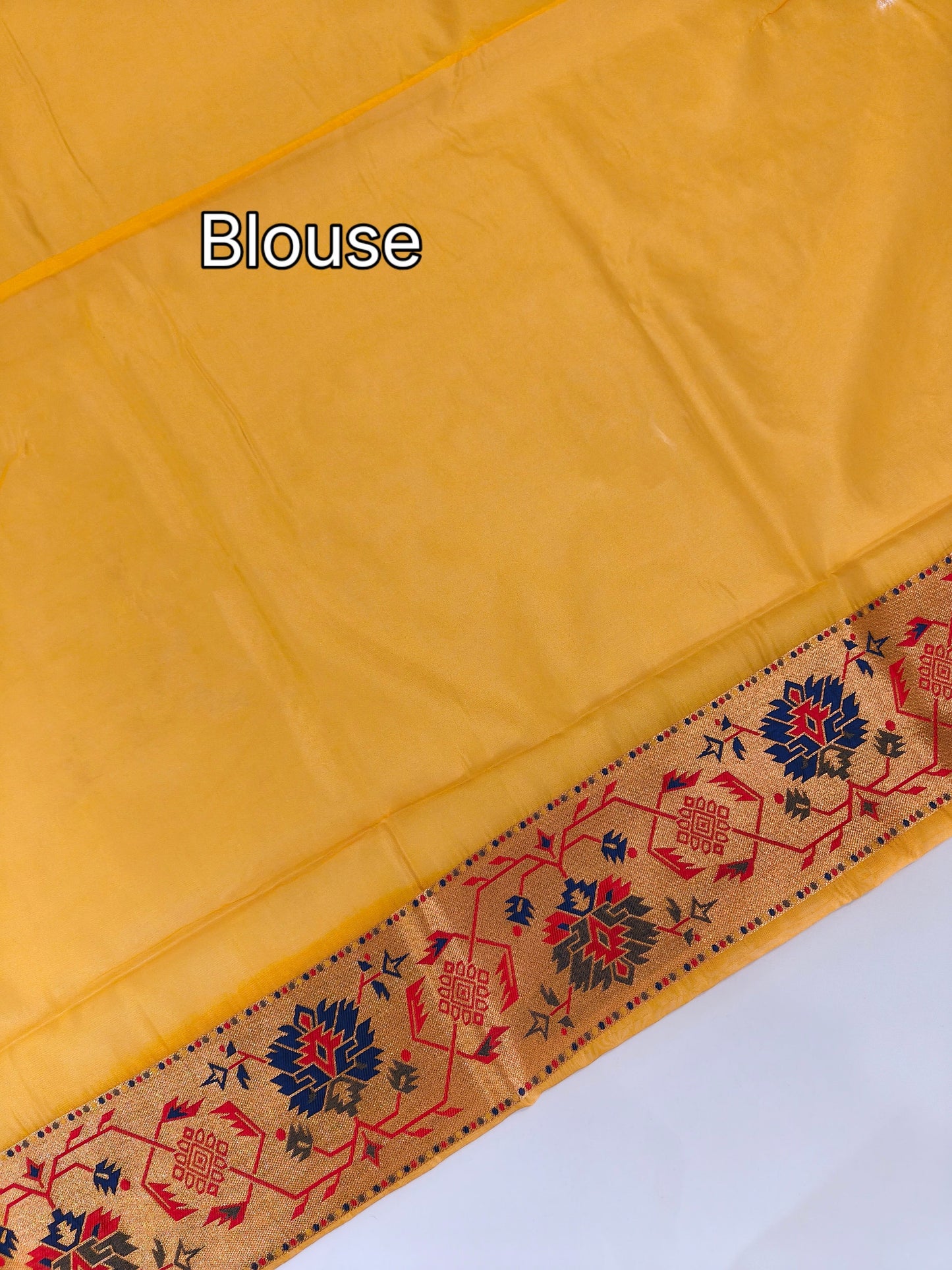 Maharashtrian Paithani Silk Saree - YELLOW