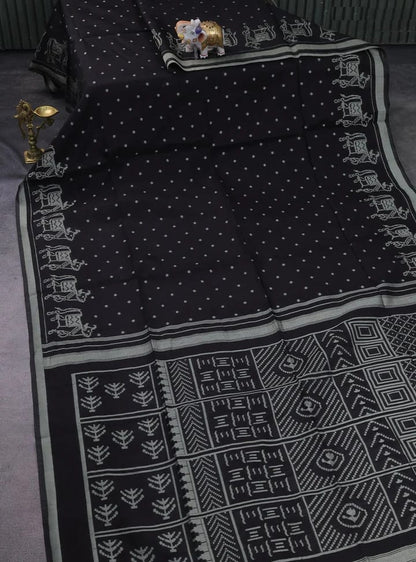 Classic Handloom Weave Saree-BLACK