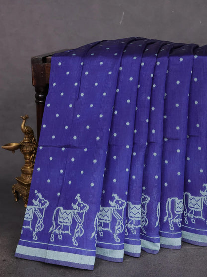 Classic Handloom Weave Saree- BLUE