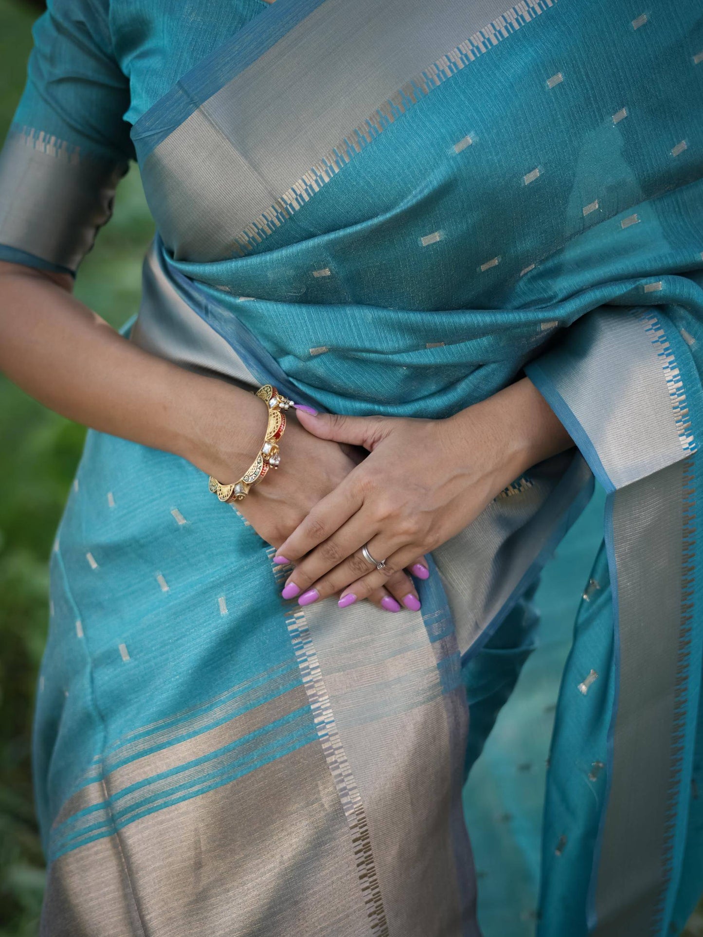Soft Kalyani Silk Saree With All Over Small Zari Weaving Butties - FIROZI