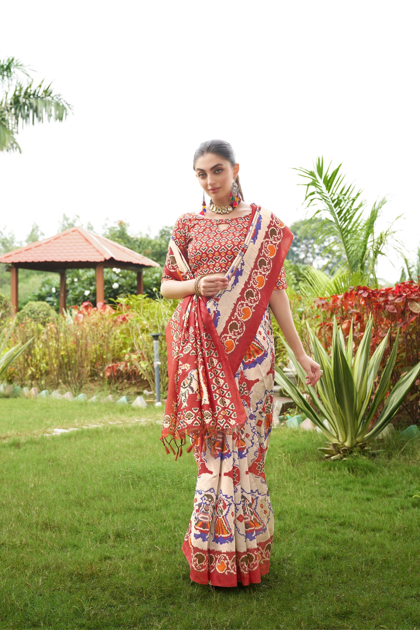 Soft Tussar Silk Saree with Patola Print