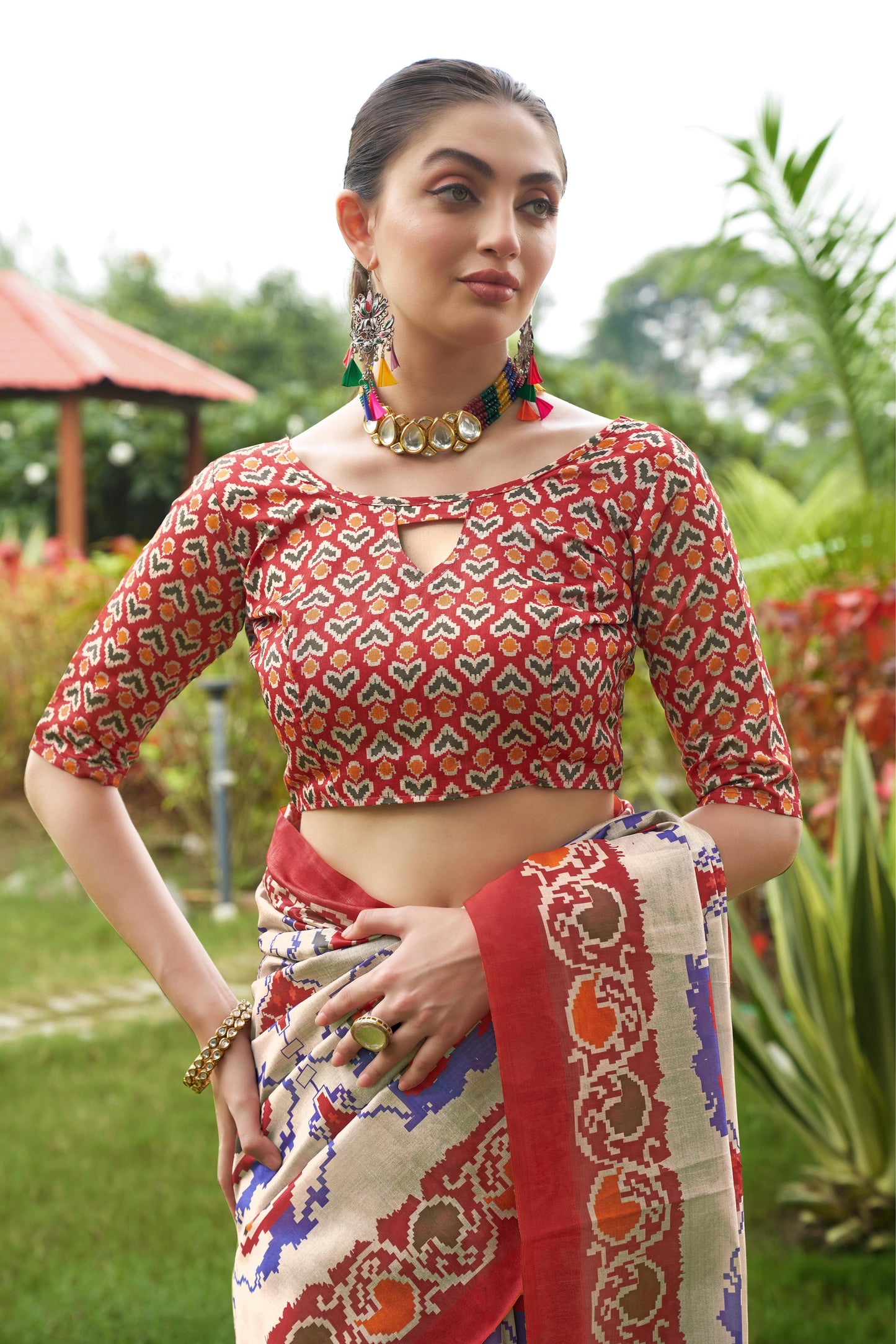 Soft Tussar Silk Saree with Patola Print