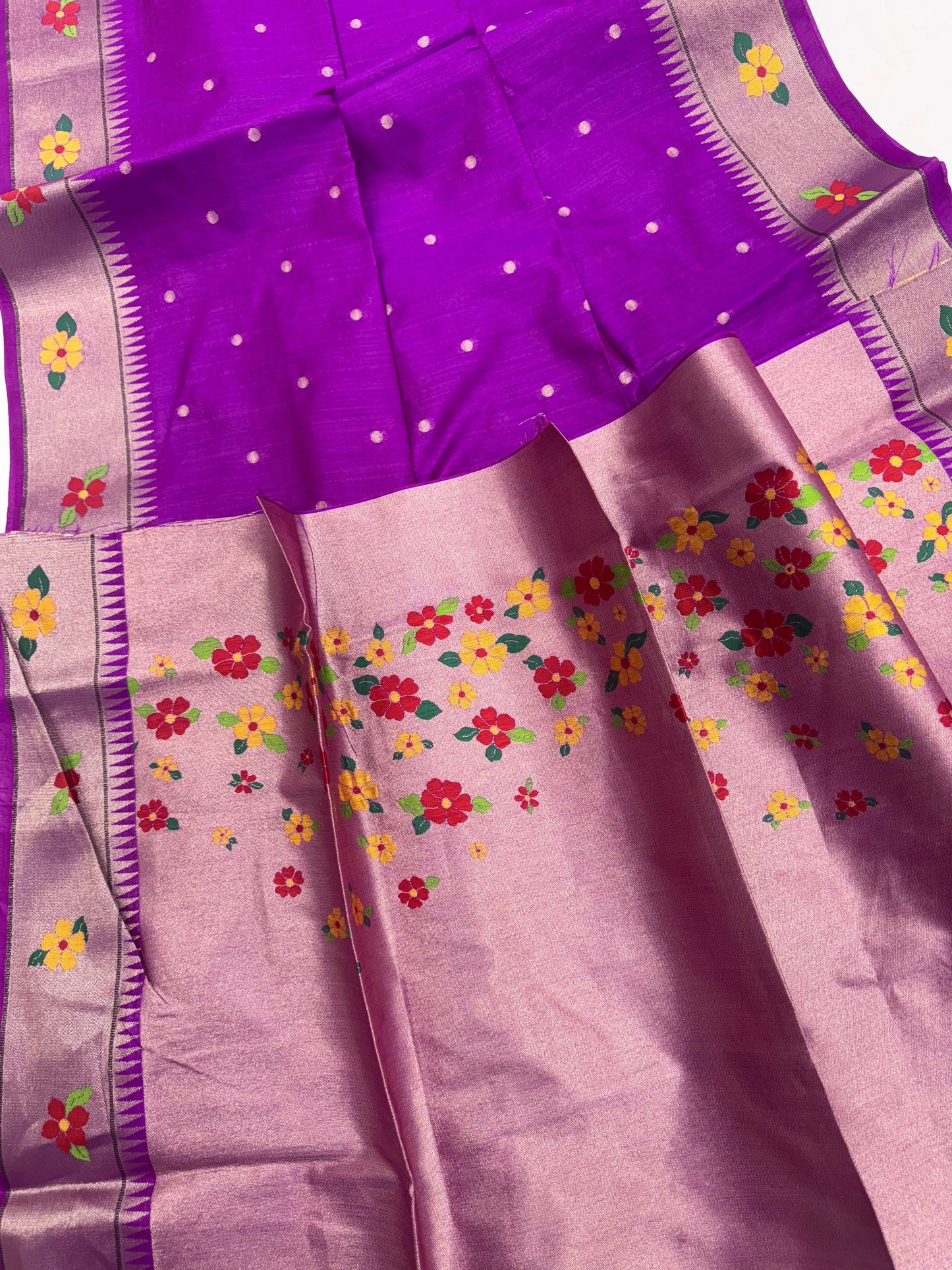 Khadi Raw Silk Saree | Traditional Floral & Parrot Design | Elegant Ethnic Saree -WINE